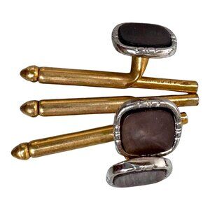 SINGLES (3) 5/16" Gray Squares MOP Vintage Formal Tuxedo Prom Shirt Stud Square